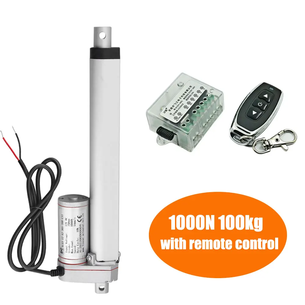 

12V Linear Actuator WIth Remote Control 1000N 14mm/s Speed Metal Gear DC Electric Drive Linear Motor 50mm 100mm 150mm Stroke