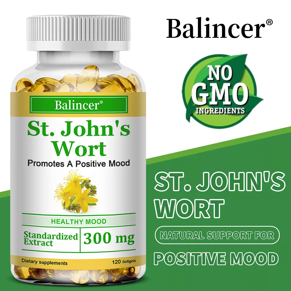 St. John's Wort Capsule - Promotes Mental Health, Relieves Stress and Anxiety, Positive Mood, Herbal Support, Vegan