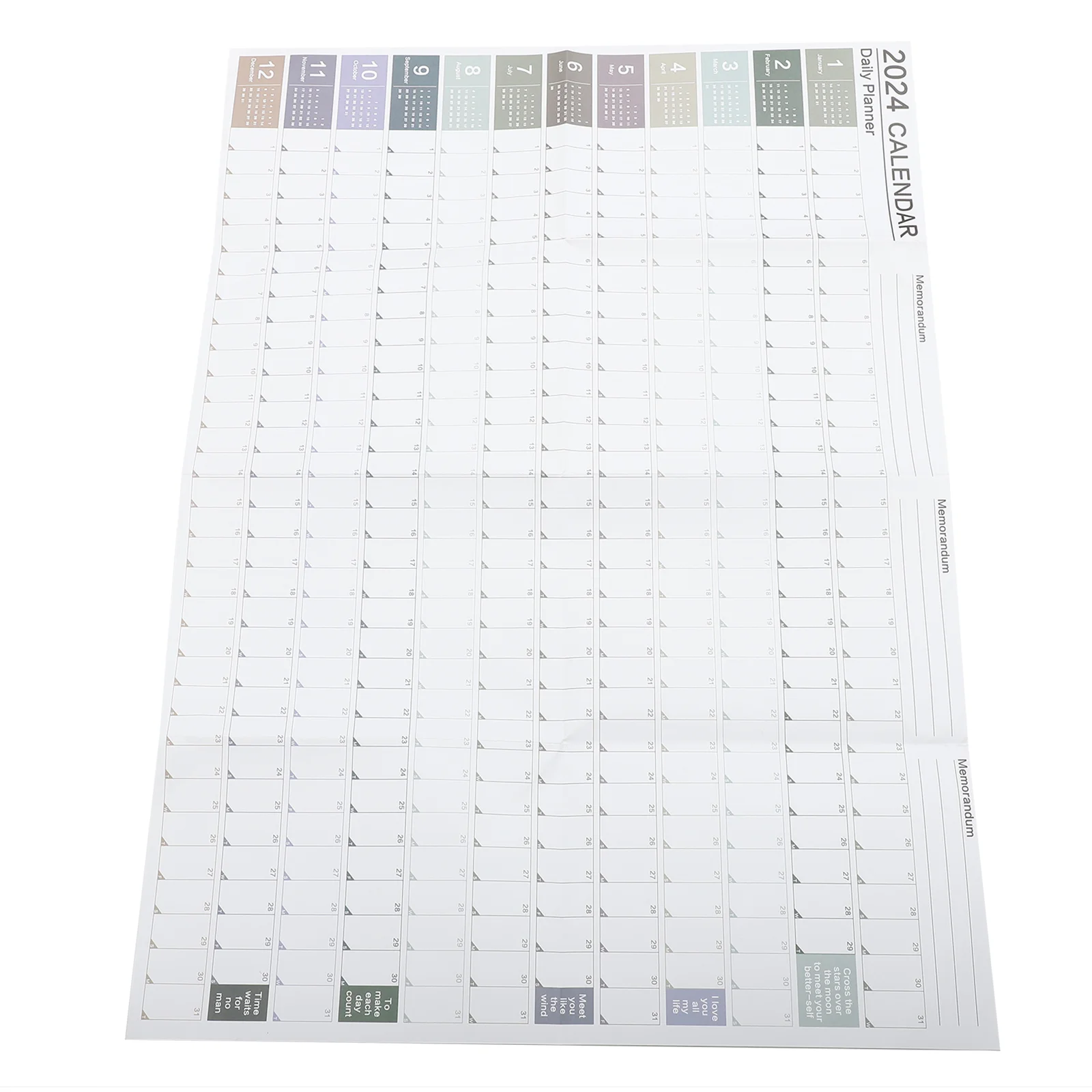 

2024 Wall Calendar Creative Schedule Planning Laminated Decorative Yearly Planner Paper Hanging