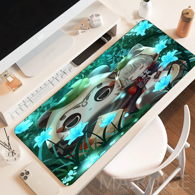 Cute Sayu MousePad Gaming Accessories 400*900MM Genshin Impact Desk Mat Mouse Pad XXL Large Rubber Keyboard Mousepad Rug for LOL