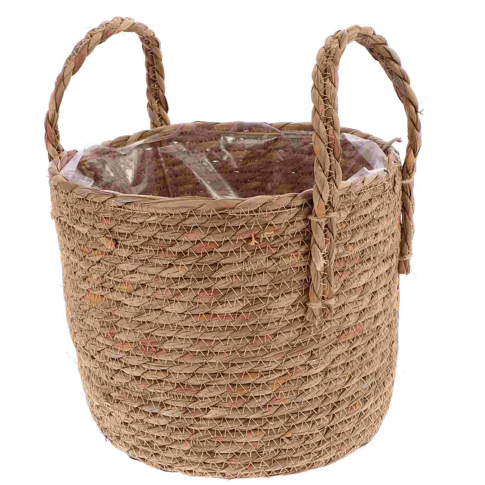 Straw Flower Pot Flowerpot Bucket Vase Succulent Planter Plants Big Basin Premium Seaweed