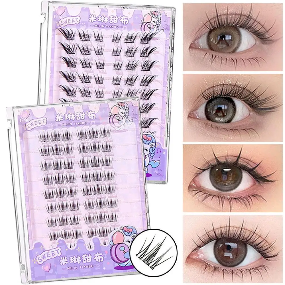 Cílios enxertia lash extensão cílios postiços sem cola cílios auto-adesivos lash raposa olho fofo decoração curling lash cluster