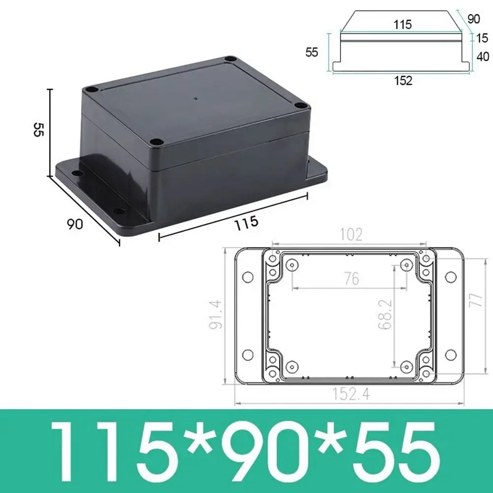 ABS Plastic DIY Housing Instrument Electronic Project Box Black Waterproof Electric Supplies Three Layers