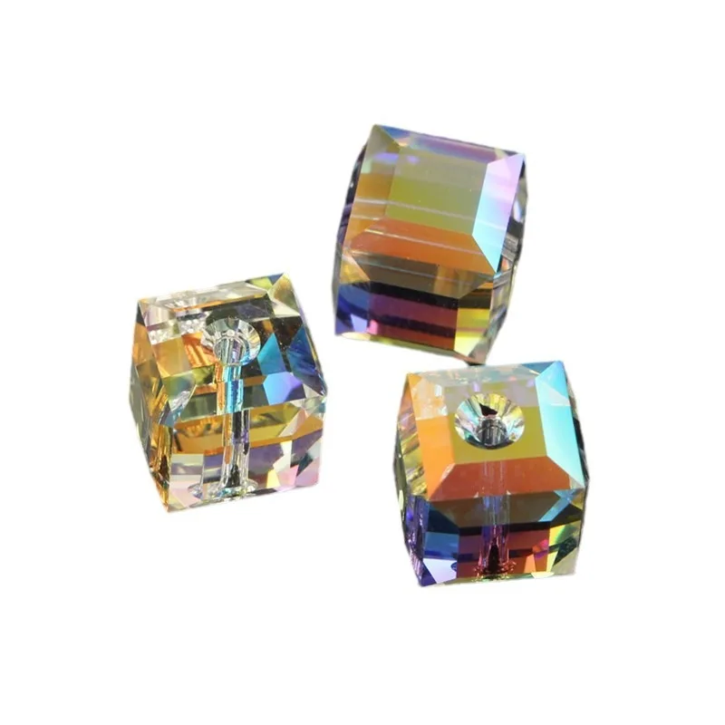 50pcs/ Bag AB Colorful White Crystal Square Beads Square Separable Beads DIY Bracelet, Necklace, Jewelry Making Accessories