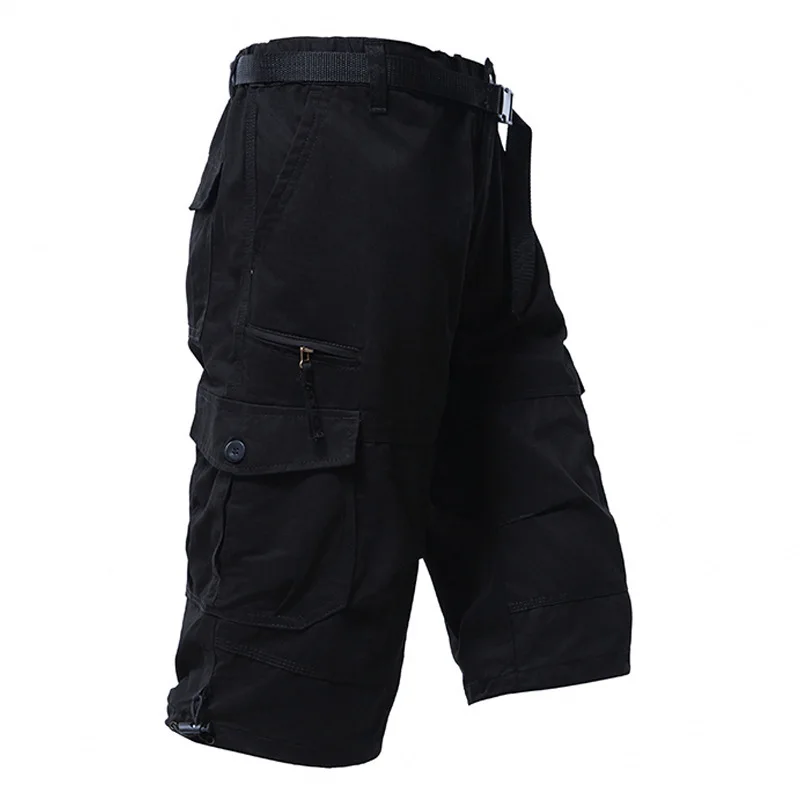 Men's-Cotton-Cargo-Shorts-Summer-Men-Solid-Color-Multi-Pocket-Workwear-Shorts-Loose-Fit-Outdoor-Casual-Cargo-Shorts-for-Men