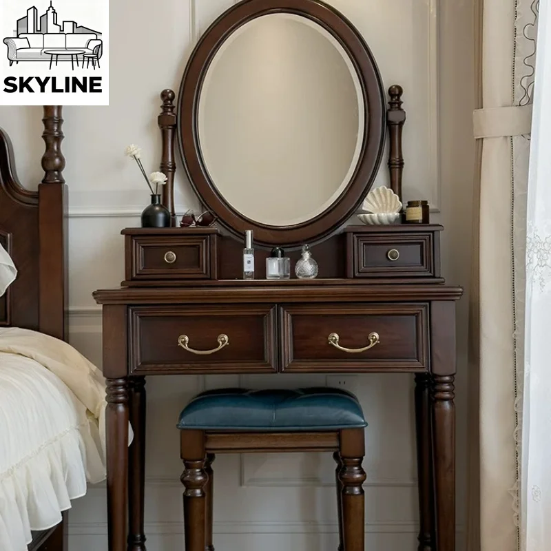 Simple style dressing table retro small dressing table bedroom cabinet
