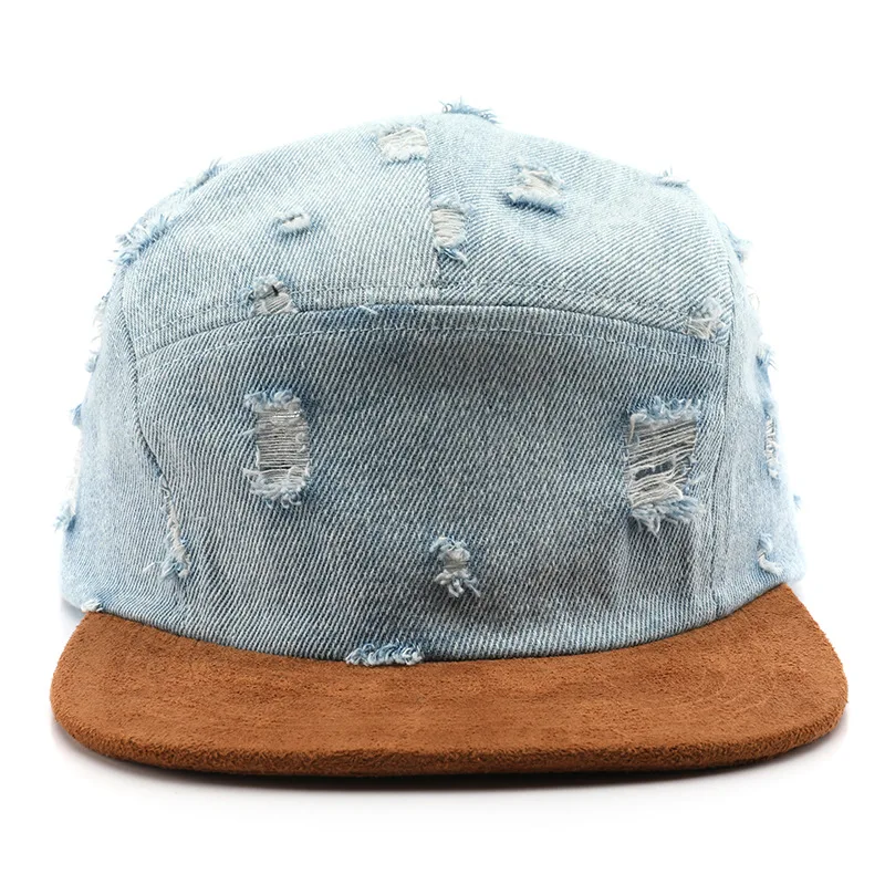 100 Percent Polyester Vintage Washed Denim Ripped Baseball Caps For Women Summer Outdoor Casual All Match Sun Protection Adjusta