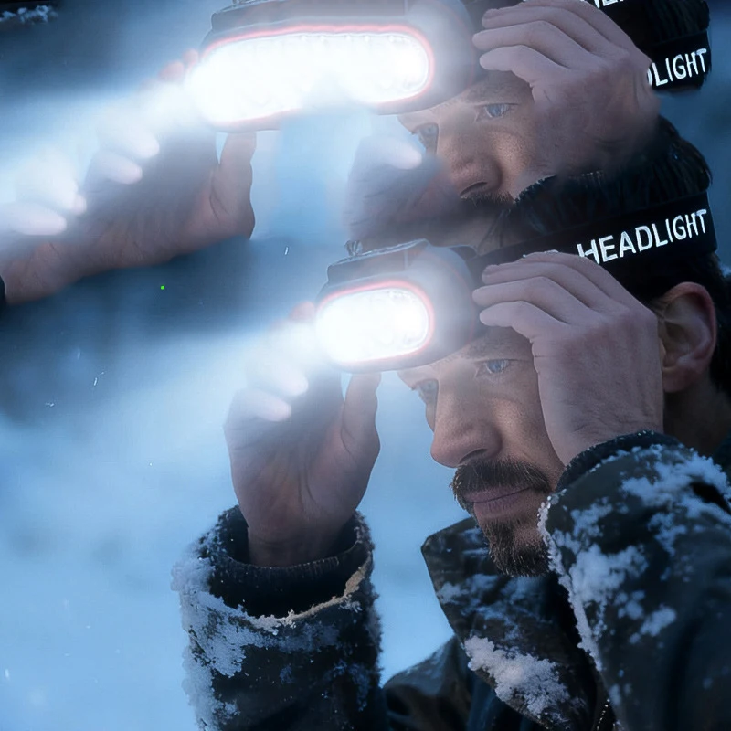 D2 Induction LED Headlamps USB Charging Headlight Camping Flashlight Led Head-Mounted Strong Light Fishing Portable Torch Lamp