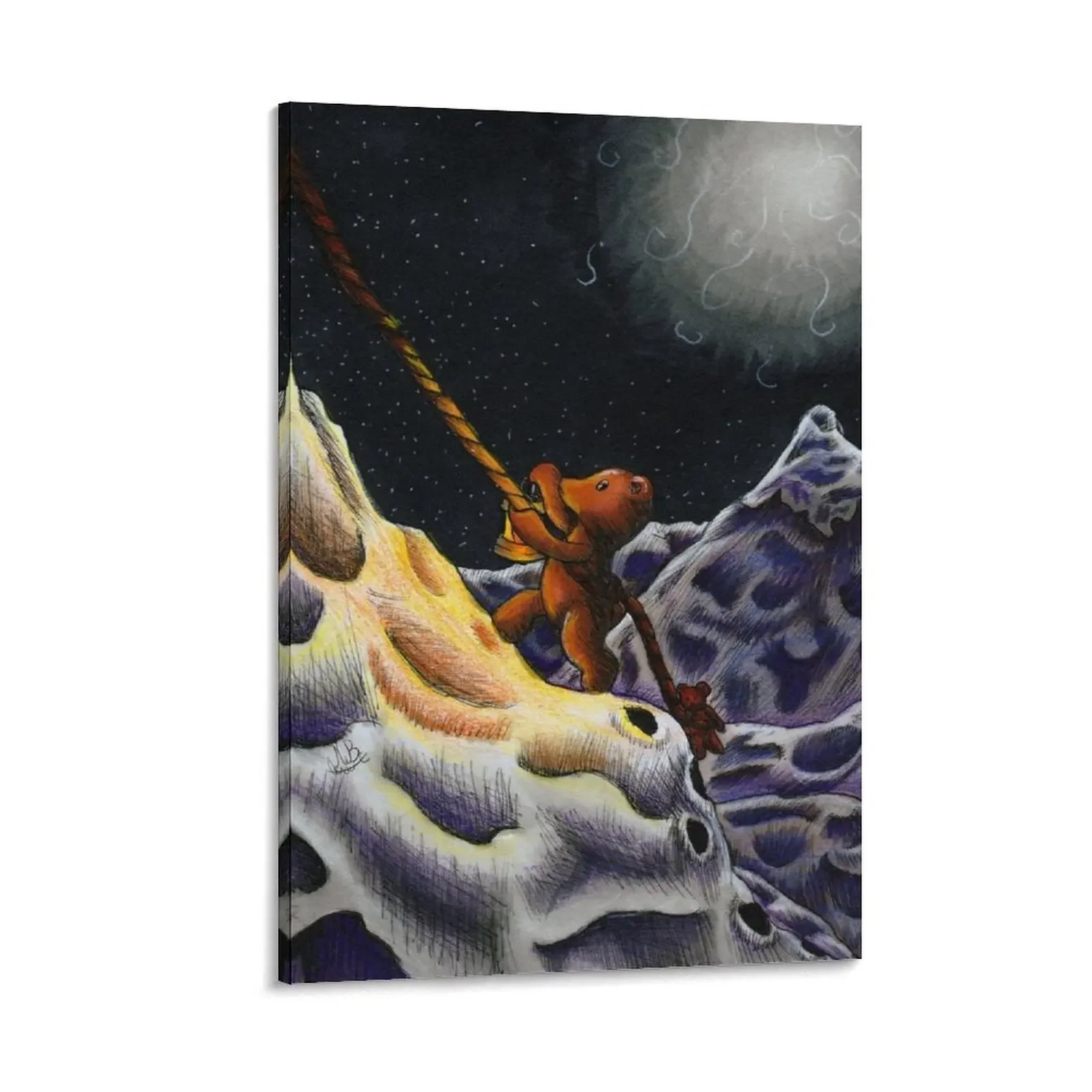 

Bertie Bears Journey to the Moon Canvas Painting poster aesthetic Paintings wall art Posters on the wall