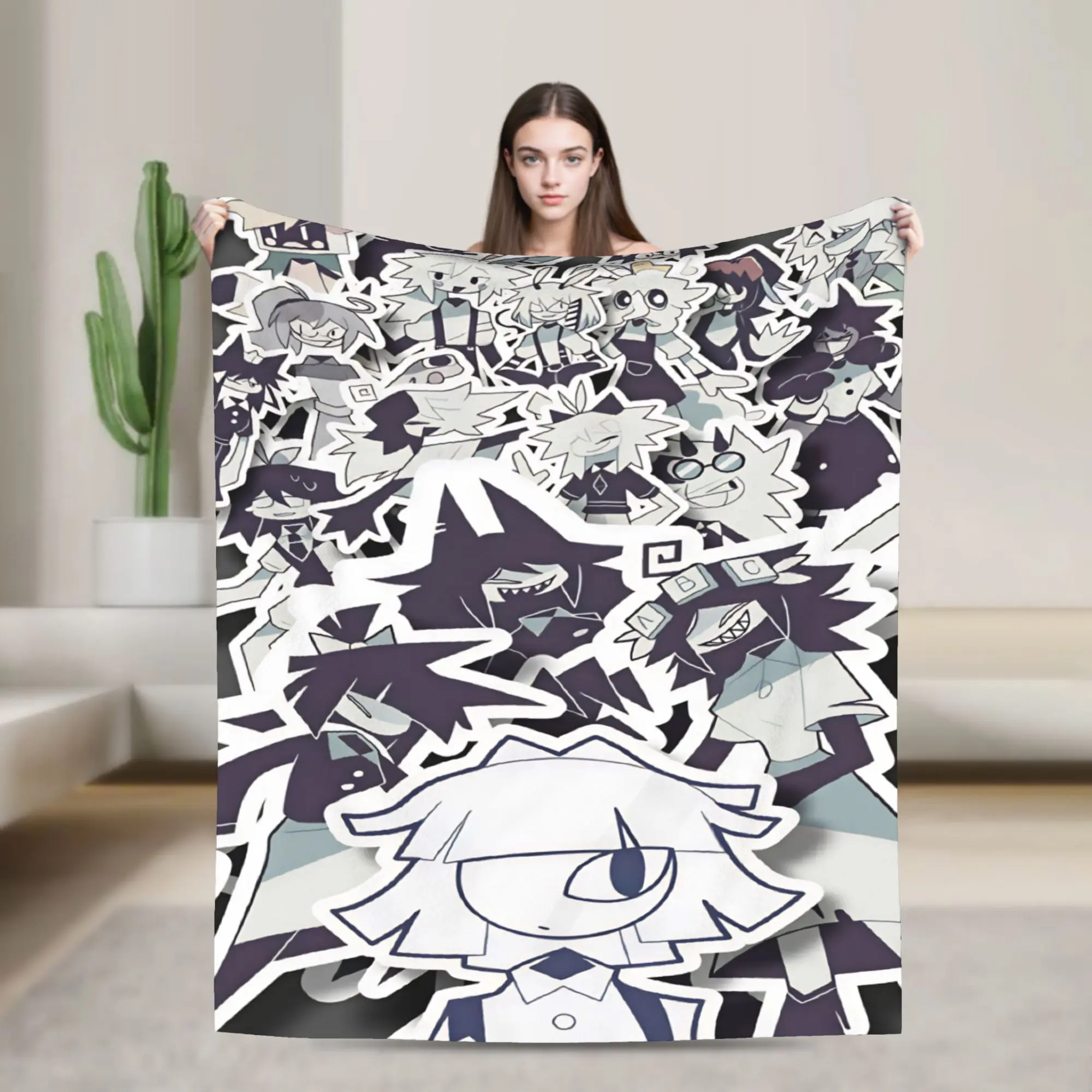 Fundamental Paper Education Anime Flannel Blanket  Soft Warm Throw Blanket for Home Decor Airplane Bedspread Sofa Bed Cover