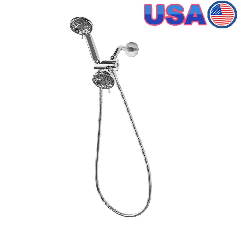 

3-Setting Luxury Shower Combo with 19 Flow Combinations Anti-Swivel Diverter Adjustable Showerheads High Power Massage Spray