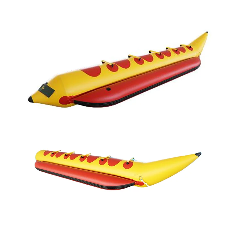 New cheep 3.5m Pvc inflatable banana boat  banana split boat kids electric boat With Repair Kit