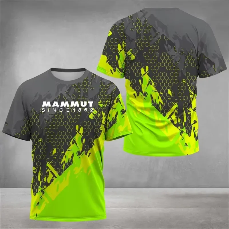 3D Digital Print Men Hiking T Shirt 2026 Quick Dry Breathable Sport Tee Rock Climbing Cross Country Running Camping Short