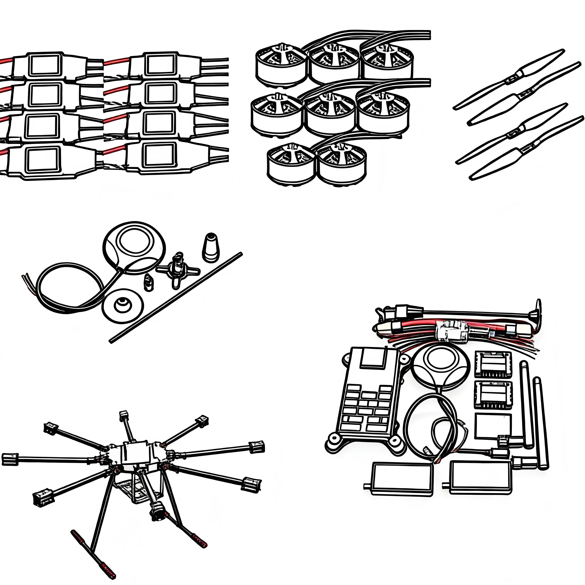 LX1100 cadre octa-rotor entièrement en Fiber de carbone BLHELI 40A ESC PX4 PIXHAWK 6C PRO Double M8N/M9N/M10 ensemble de commande de vol moteur D4114