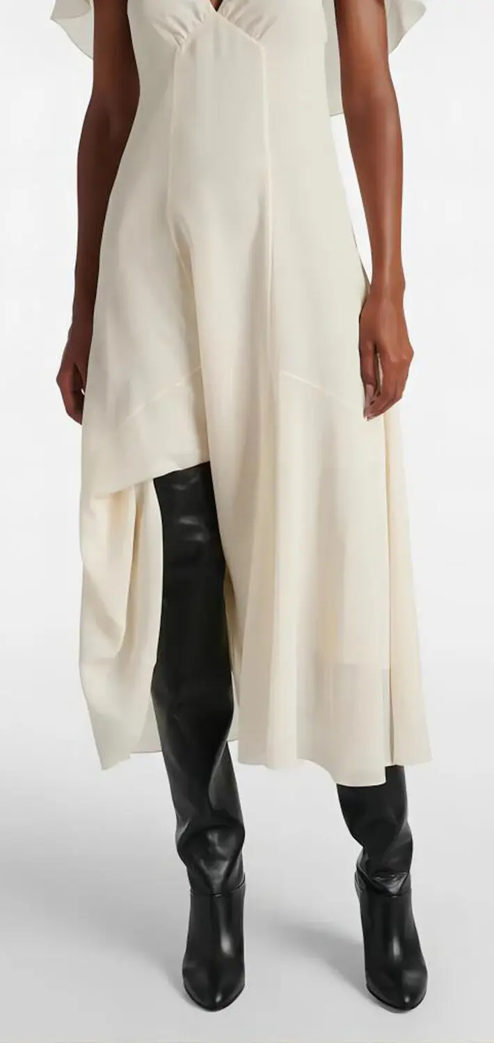 2026Autumn and Winter Women's Thick High-heeled Knee High Boots, Round Headed Cowhide Suede Fashionable Women's Plus Size Boots