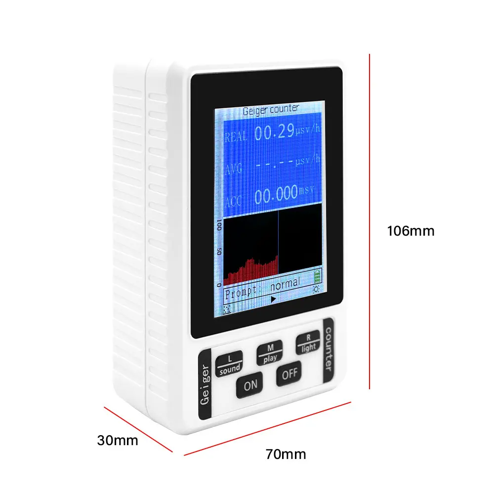 XR-1 Nuklearstrahlungsdetektor mit Farbdisplay - Professioneller Geigerzähler für Beta-, Gamma- und Röntgenstrahlung Persönliches Dosimeter – Detail 5