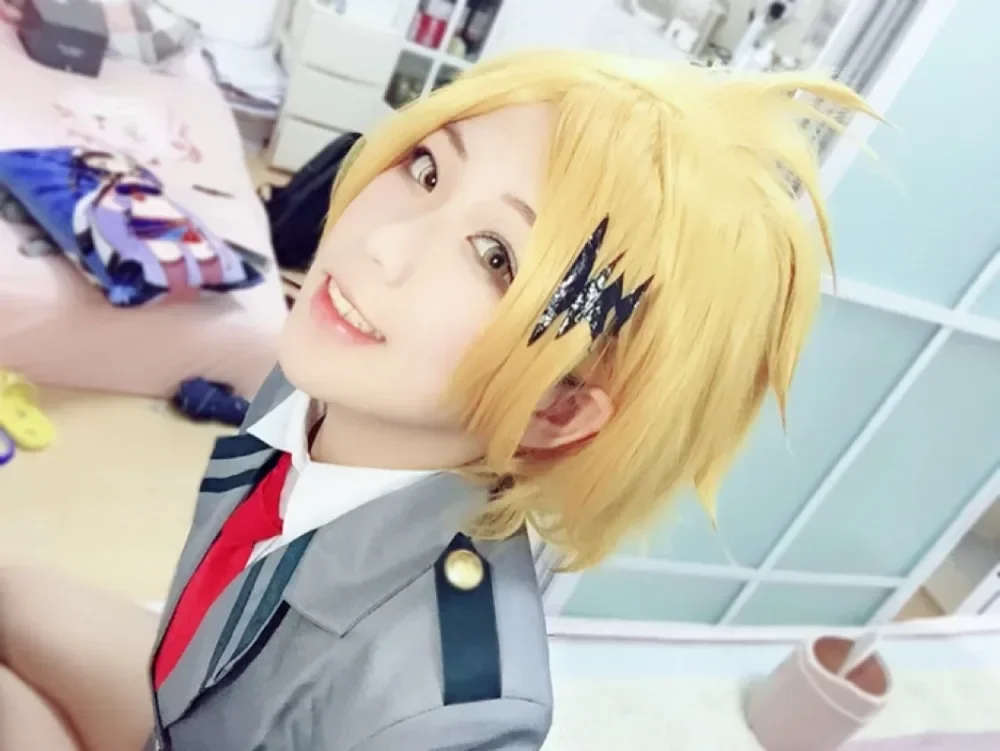 Высокое качество Boku no Hero Academia Kaminari Denki парик для косплея My Hero Academy термостойкие парики из синтетических волос + шапочка для парика