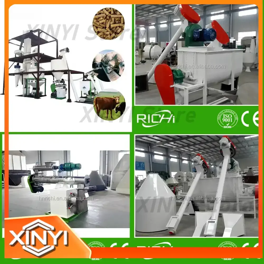 Fully Automatic Animal Feed Production Line 1-2 T/H for Animal Feed Making Machine for Farm Livestock Poultry Cattle Sheep