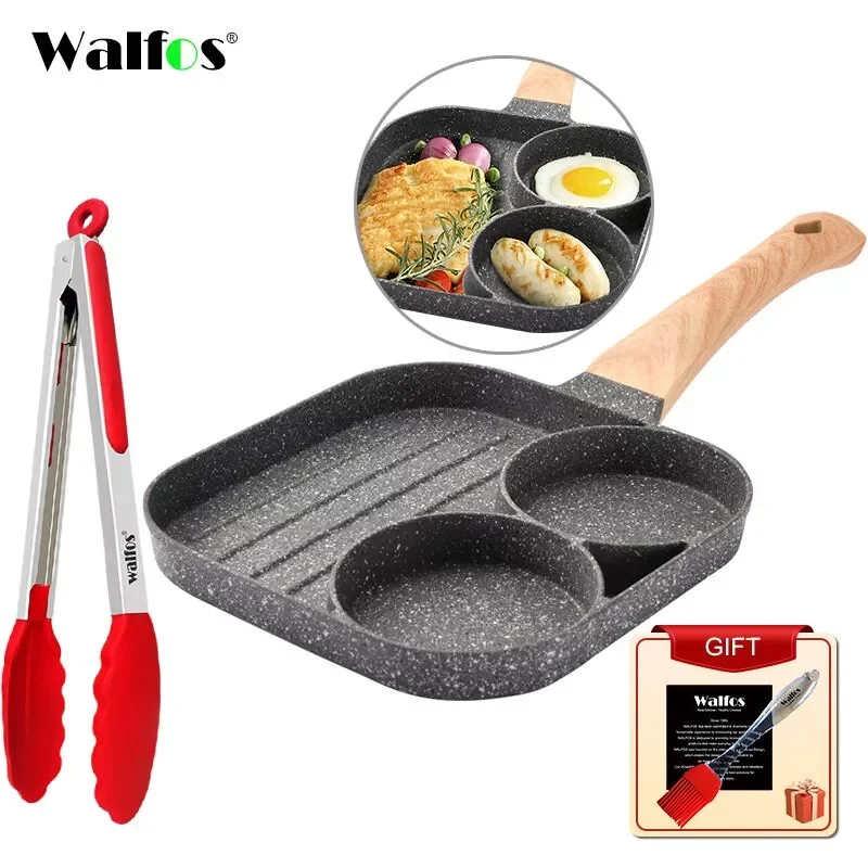 

Walfos Four-Hole Frying Pan Thickened Omelet Pan Non-Stick Pancake Steak Pan Boiled Egg Ham Pan Breakfast Machine Cooker