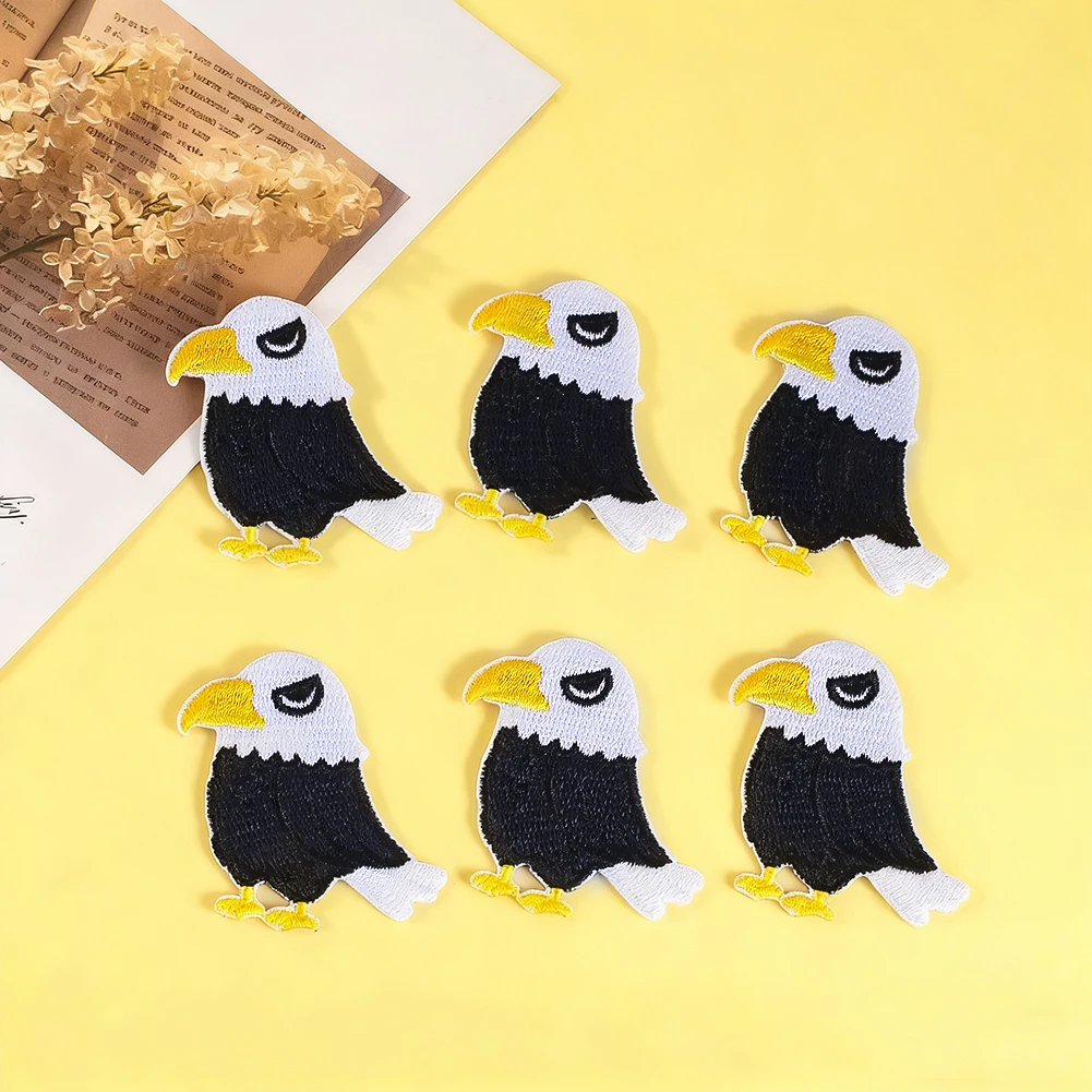 Cartoon Bald Eagle Embroidery Patch Iron On Fabric Applique for Clothing Jacket Backpack DIY Decoration Wholesale Bulk