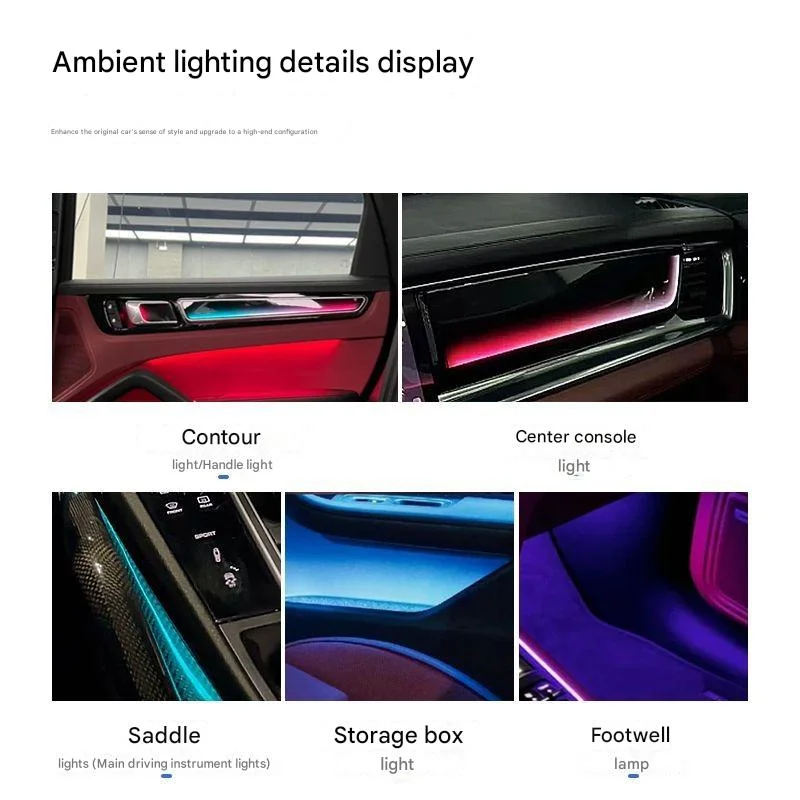 For Porsche Panamera Cayenne Macan Wholesale New Arrivals Car RGB Chasing Interior Ambient Lights Upgrade Kit