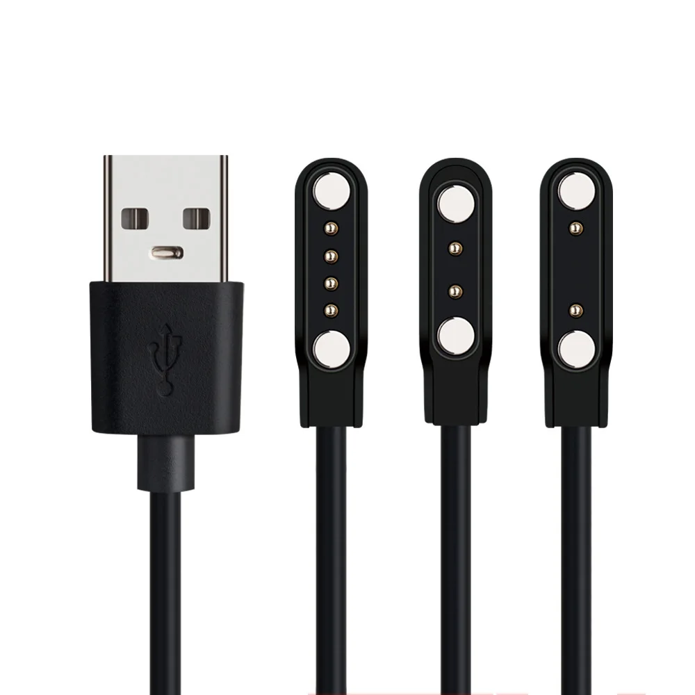 Universal 2Pin 4mm 7.62mm 4Pin Strong Magnetic Charge Cable USB Charging Line Cord for Smart Watches