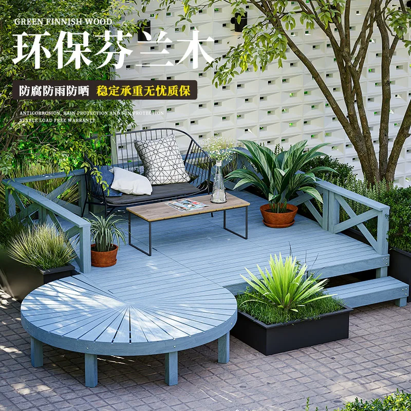 

Outdoor anticorrosive wood floor