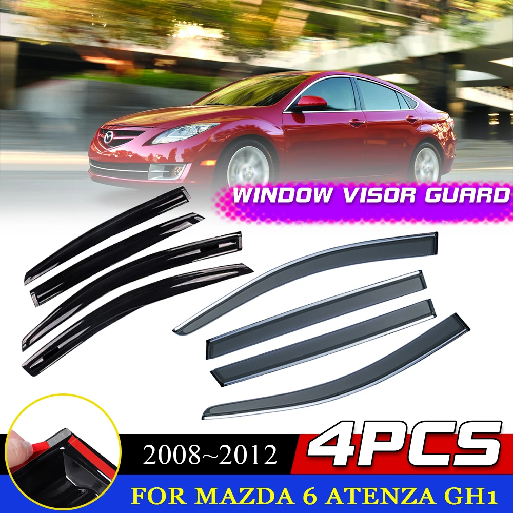 Windows Visor for Mazda 6 Atenza GH1 Ultra Sedan 2008~2012 Awnings Shelters Sun Deflector Rain Eyebrow Guard Cover Accessories