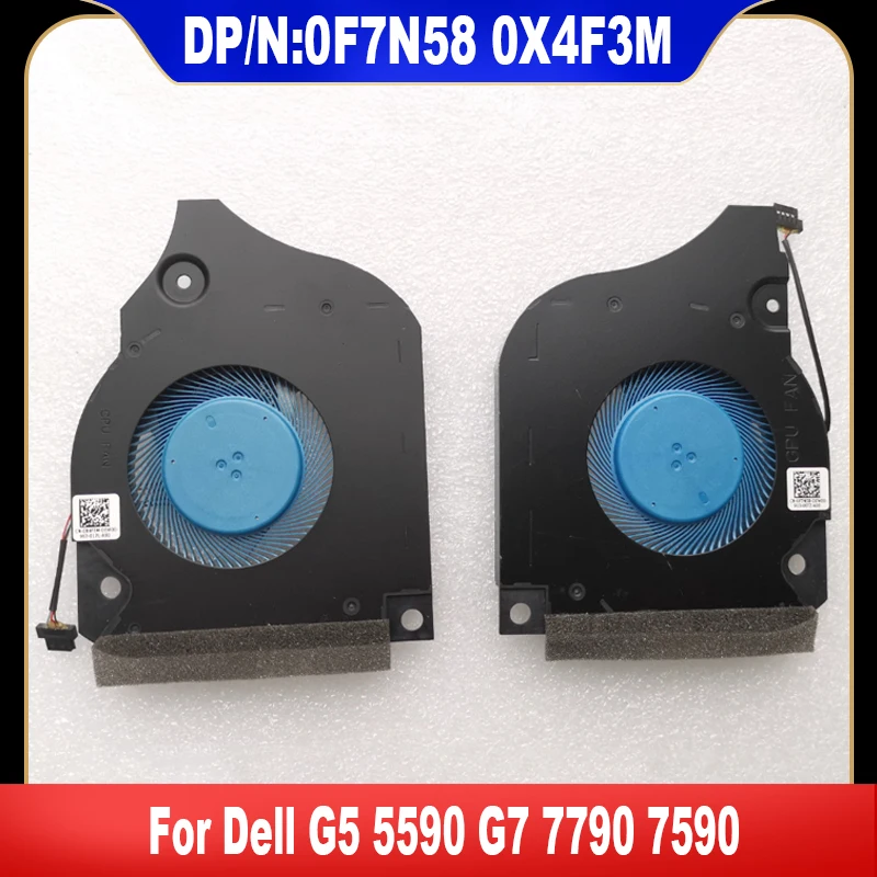 

0X4F3M 0F7N58 New Original For Dell G5 5590 G7 7790 7590 CPU Cooler Fan GPU Cooling Fan DC12V 0.5A NS8CC09-18G30BZ NS8CC08-18G29