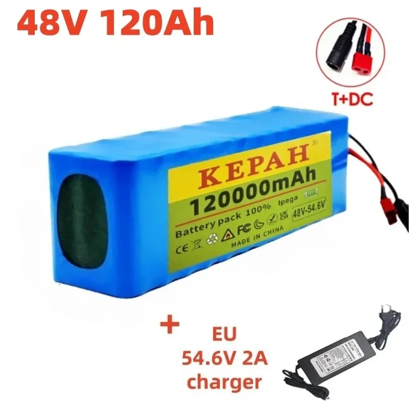 18650 13S3P 48V 120Ah بطارية ليثيوم عالية الطاقة | شاحن BMS 1000W + شاحن 54.6V 2A، حصري للدراجات البخارية الآلية