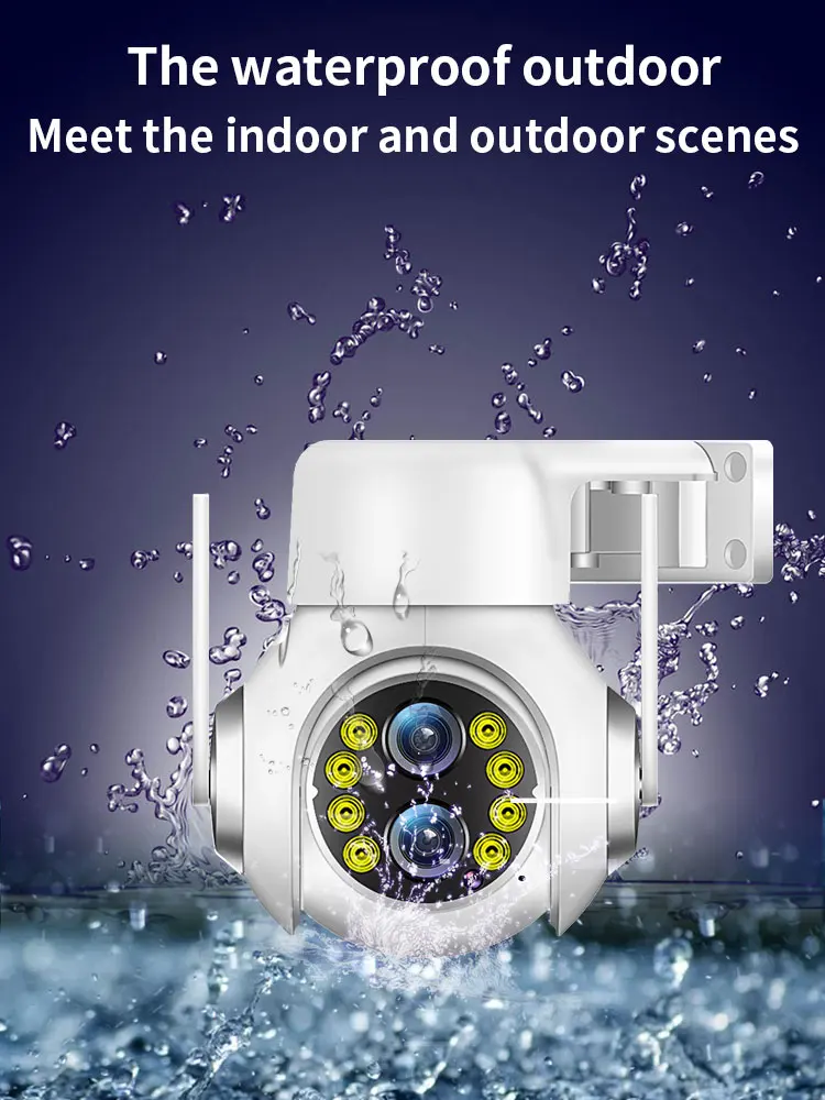 4MP 390Eyes APP Dual Lens  Full Color Wireless PTZ  Intercom IP Dome  Camera AI Humanoid Detection CCTV Baby Monitor