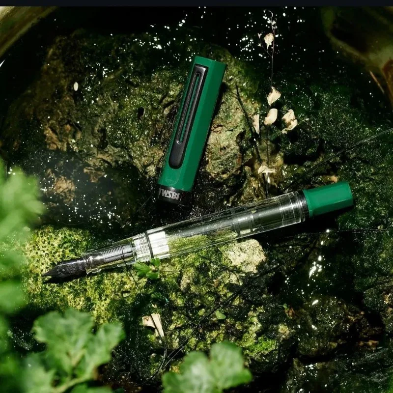 Taiwan Stationery TWSBI ECO Series Transparent Resin Pen with Brown Bronze Ink Green EF F Japanese Pen Tip Calligraphy Pen Gift