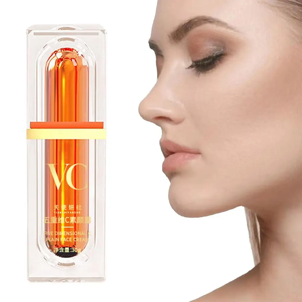 خمسة فيتامين C لهجة المتابعة كريم 30 جرام كسول ماكياج كريم سطع مستحضرات التجميل الرعاية الطبيعية الجلد المخفي VC ترطيب تبييض جعل M3R9 #2