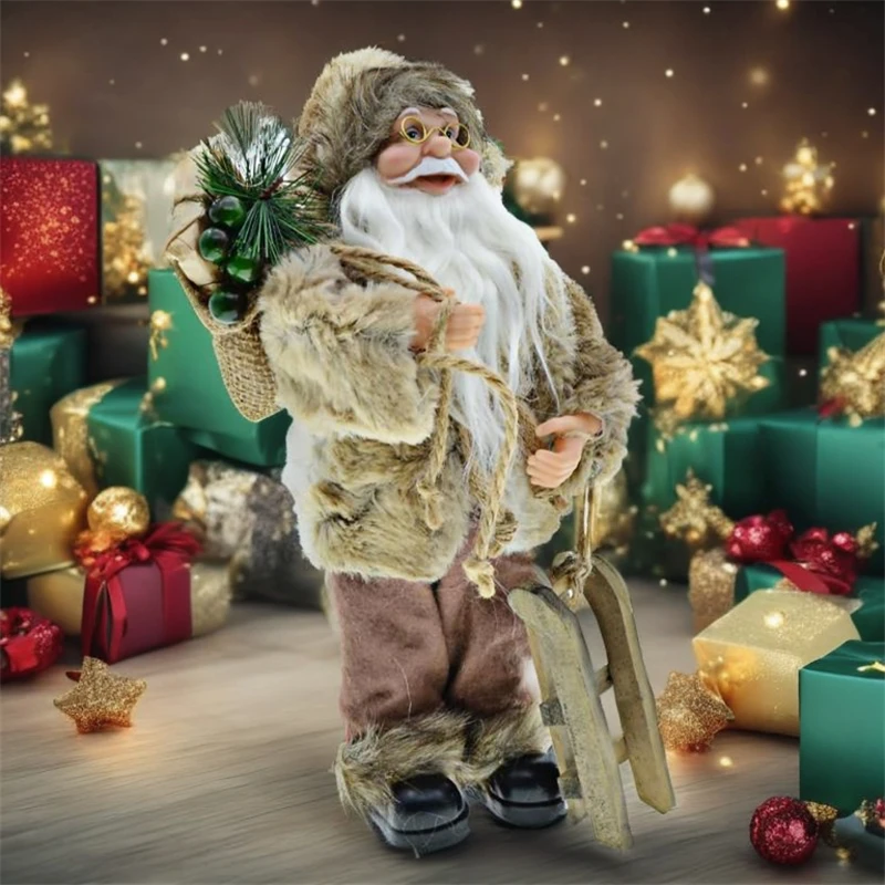 30CM Santa Claus Statue For Home Room Table decoration and accessories,Christmas Santa Claus Figurine