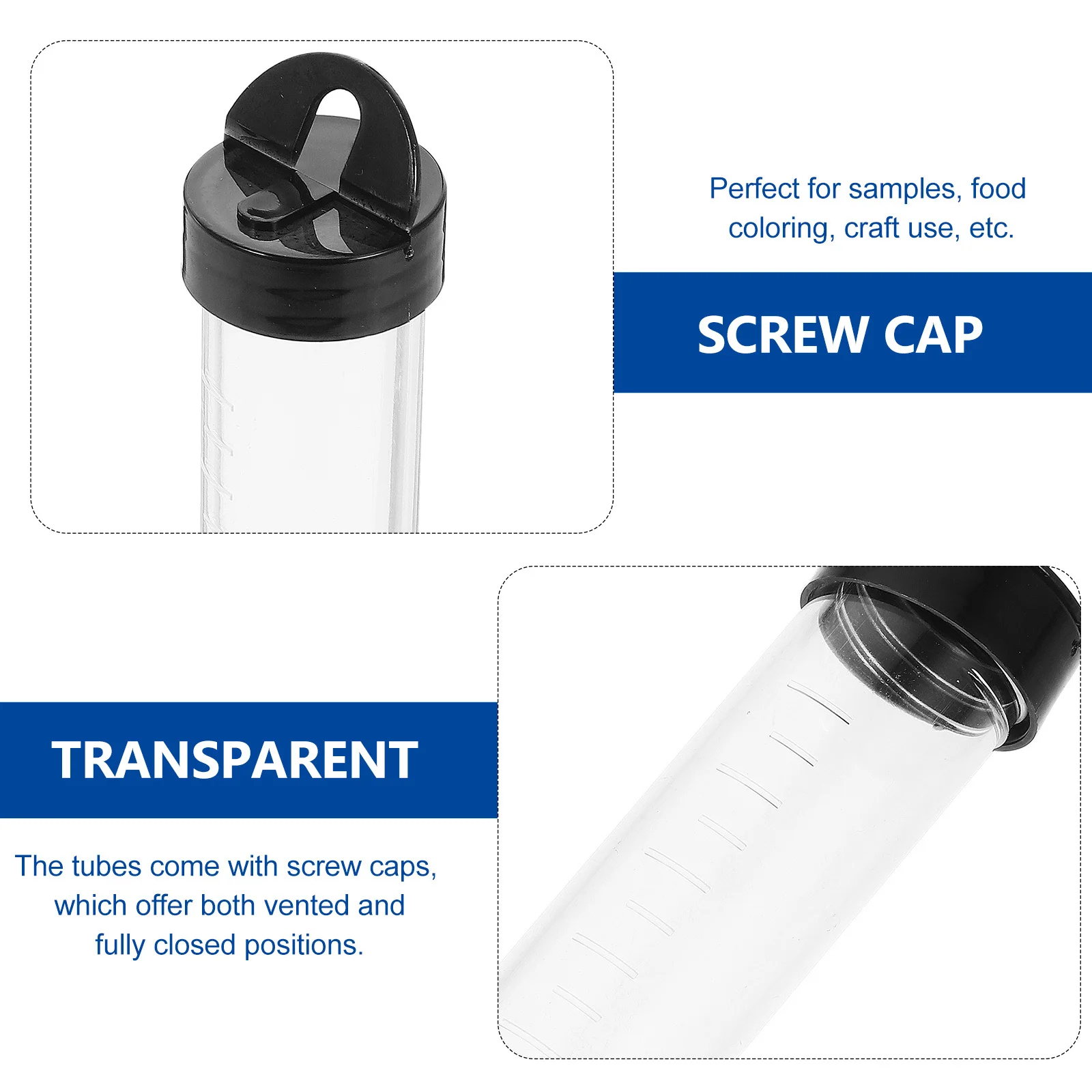 

10 Pcs Test 10ml Black Portable Storage Containers Reusable Small Boxes Storage Tubes With Caps Portable Tubes