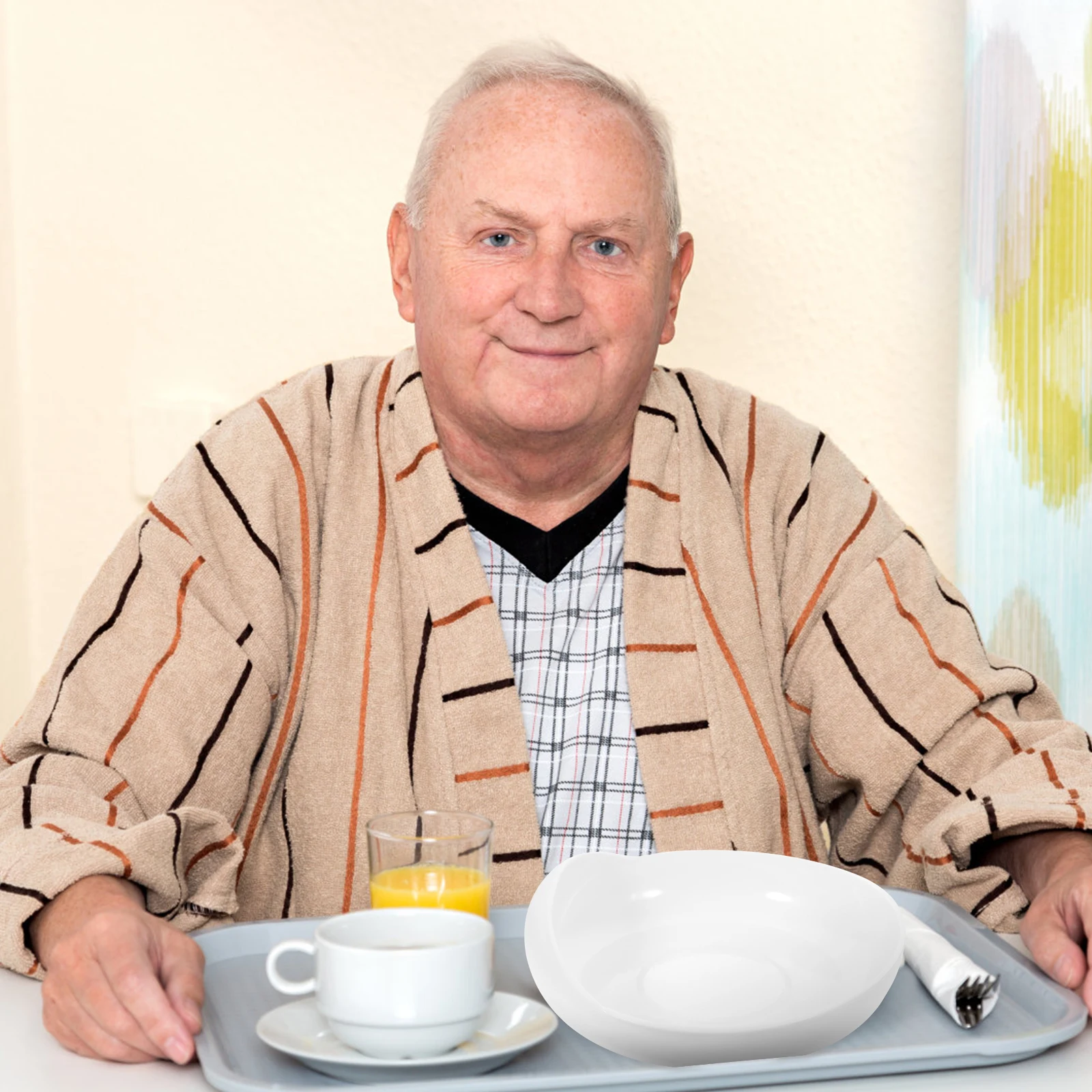

Self Feeding Silicone Dish with Base for Elderly Practical Dining Bowl Training Plate Sprinkle Proof