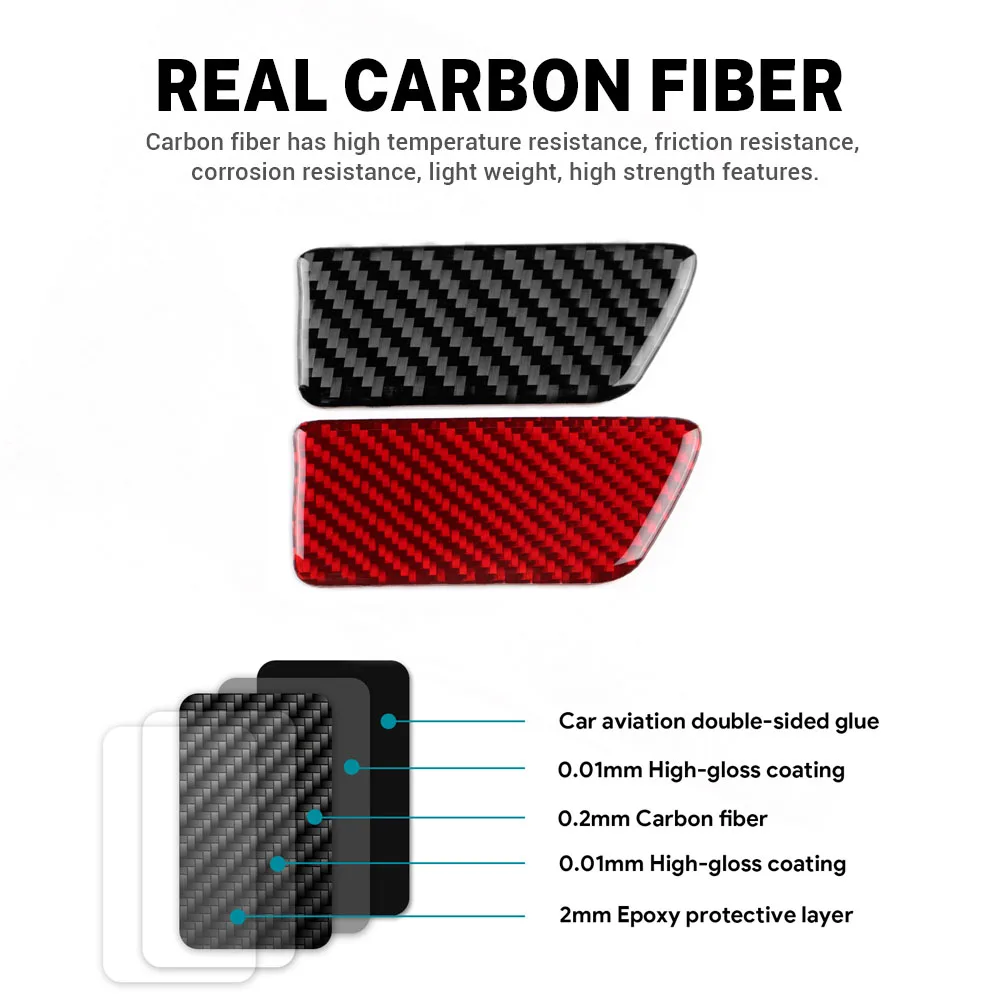 Picture 7: For SEAT Leon 2013 2014 2015 2016 2017 2018 2019 2020 LHD RHD Car Front Passenger Box Switch Real Soft Carbon Fiber Sticker Trim