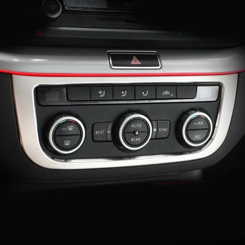 1pc for VW Sharan 2012-2018 ( Only for 3 Knobs Style ) Air Conditioning Knobpanel Decorative Frame Stainless Steel