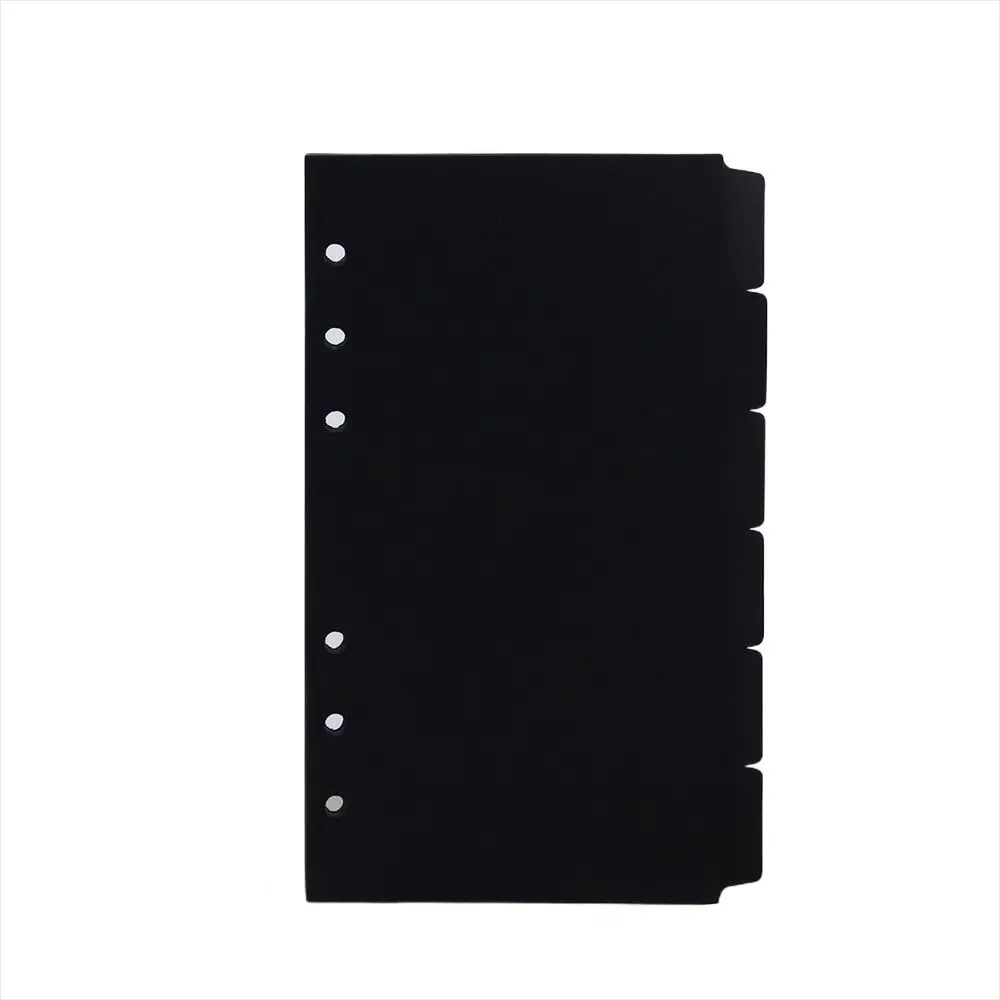 6 Holes Inner Paper A5 A6 A7 Black Page Dividers Notebook Paper Divider Index Divider Loose-leaf Divider Binder Index Separator