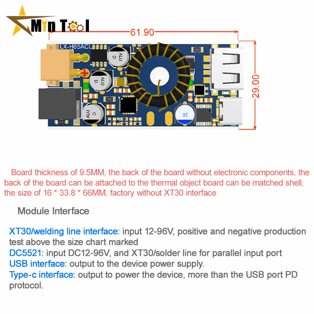 QC3.0 QC2.0 Double USB Type-C Mobile Phone Quick Charge Adapter DC7.1V-32V 3A 30W Step Down Module For SCP/FCP PD