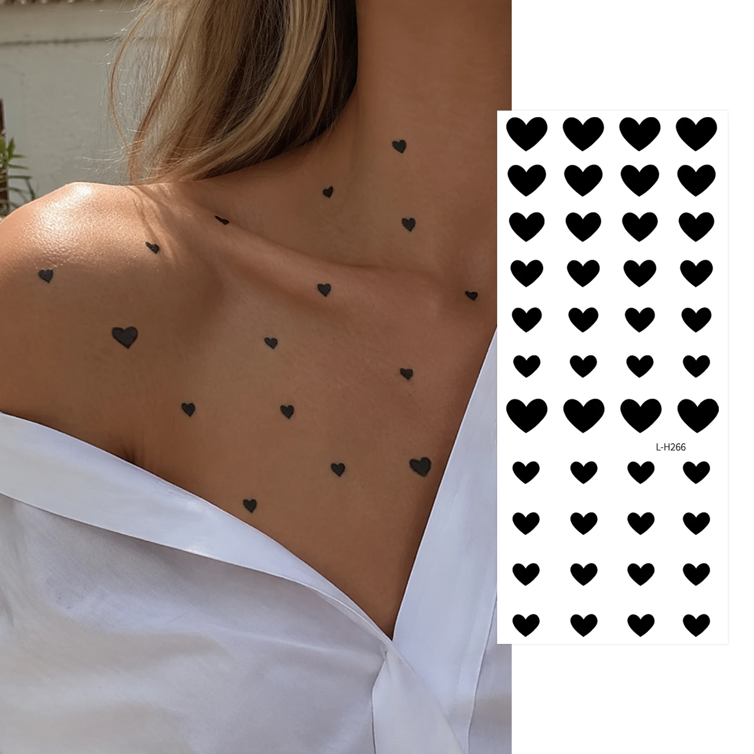 

DIY Tiny Heart Tattoo,, Assorted Sizes Minimalist Mini Heart, Long Lasting Temporary Tattoos, Waterproof