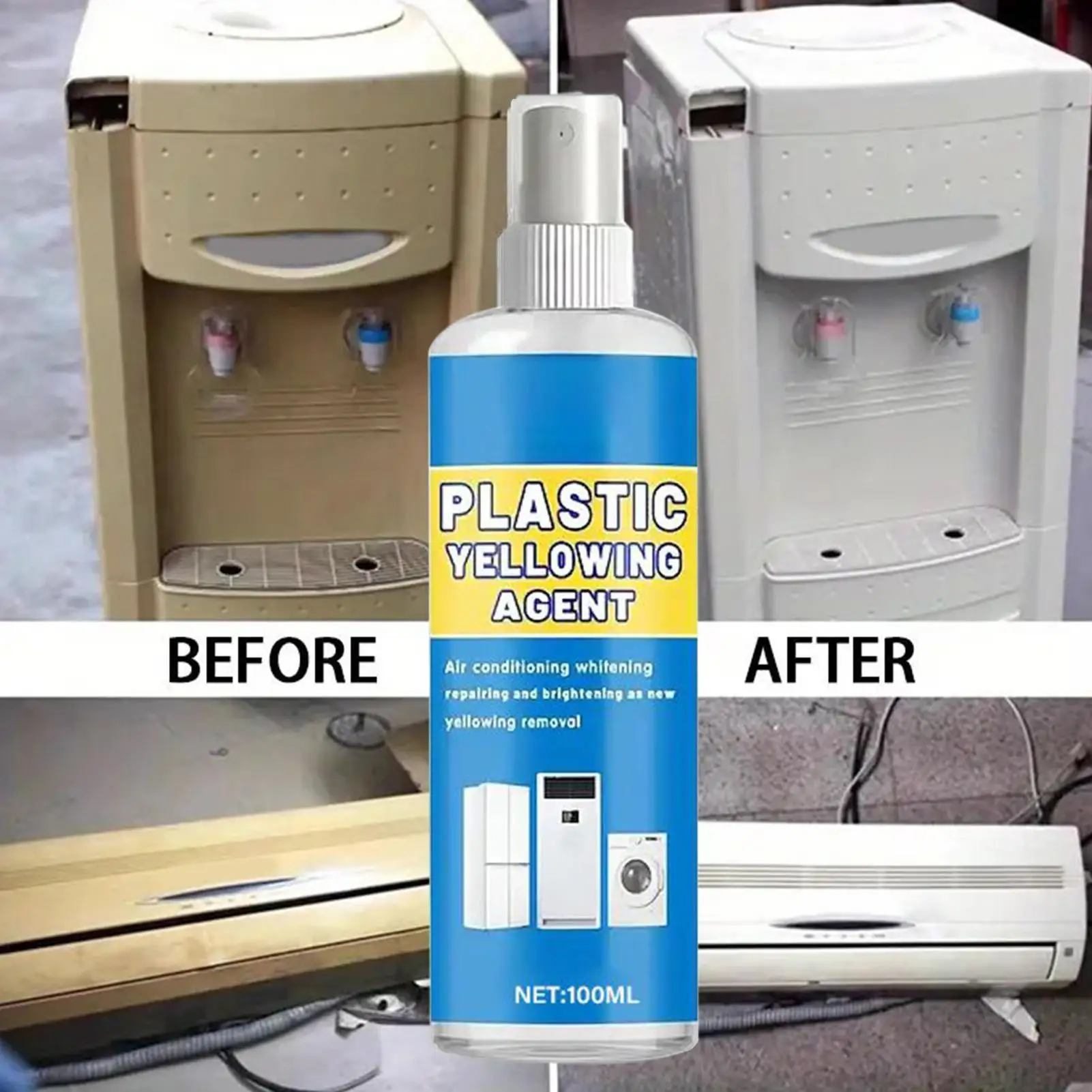 Yellowing Remover Plastic Restorer 100ml Home Appliance Surface Revitalizer Air Conditioner Refurbishment Lamp Cover Cleaner