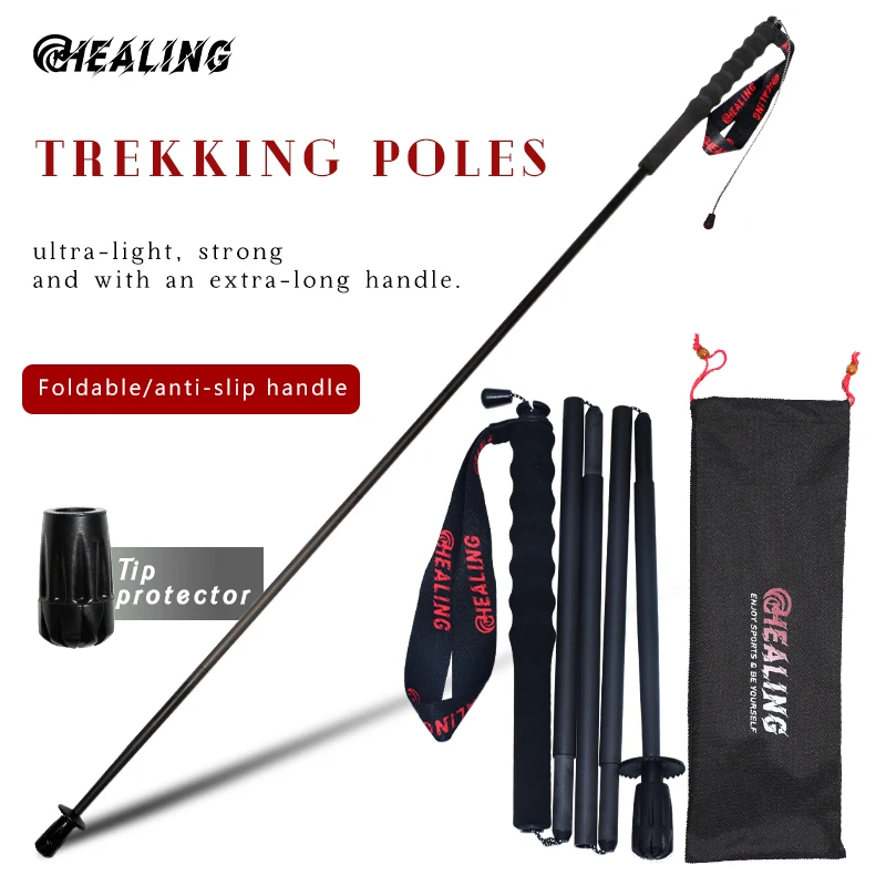 

110g Ultra Light Weight Trekking Poles Foldable Hiking Sticks Carbon Fiber Hiking Poles Walking Sticks Trekking Walking Poles