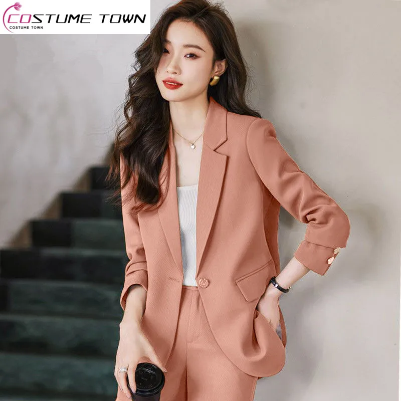 High Class Blazer for Women 2023 New Spring and Autumn Temperament Small Man Korean Version Slim Suit Professional Suit