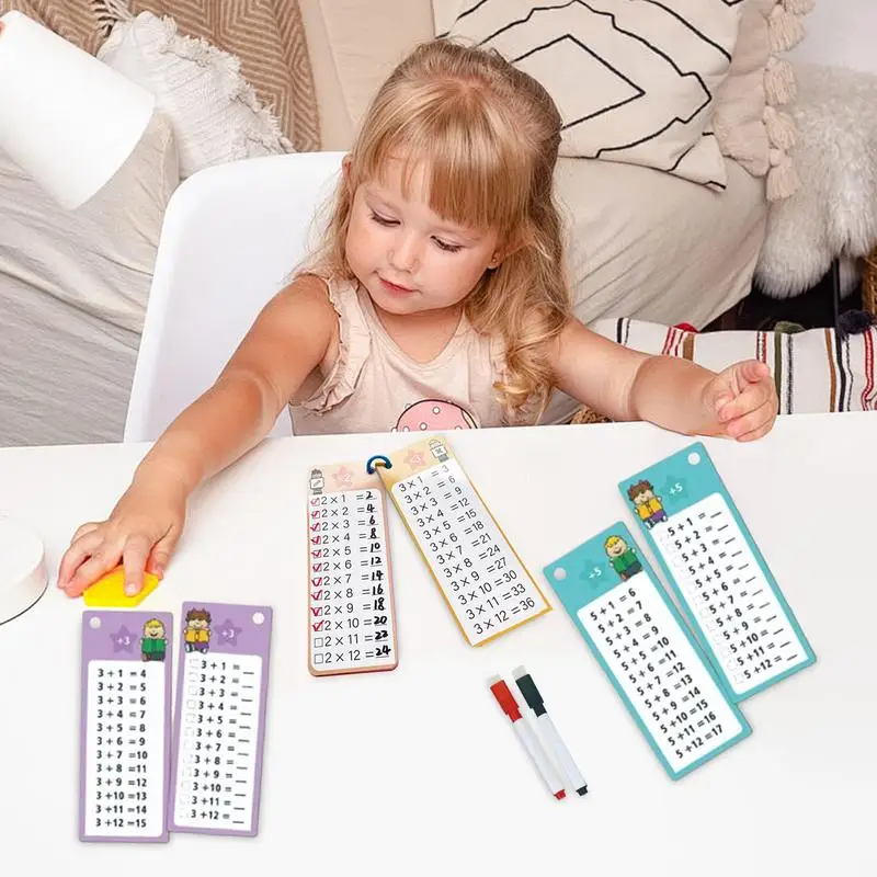 Math Flash Cards Erasable Children Math Cards Multiplication Flash Cards For Children 14X Numbers Math Flashcards Game At School