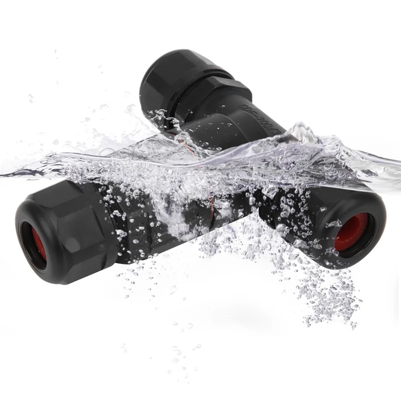

VELIF-3Pcs IP68 Водонепроницаемый 3-контактный Т-образный разъем электрического кабеля Промышленный уличный провод Среднего использования