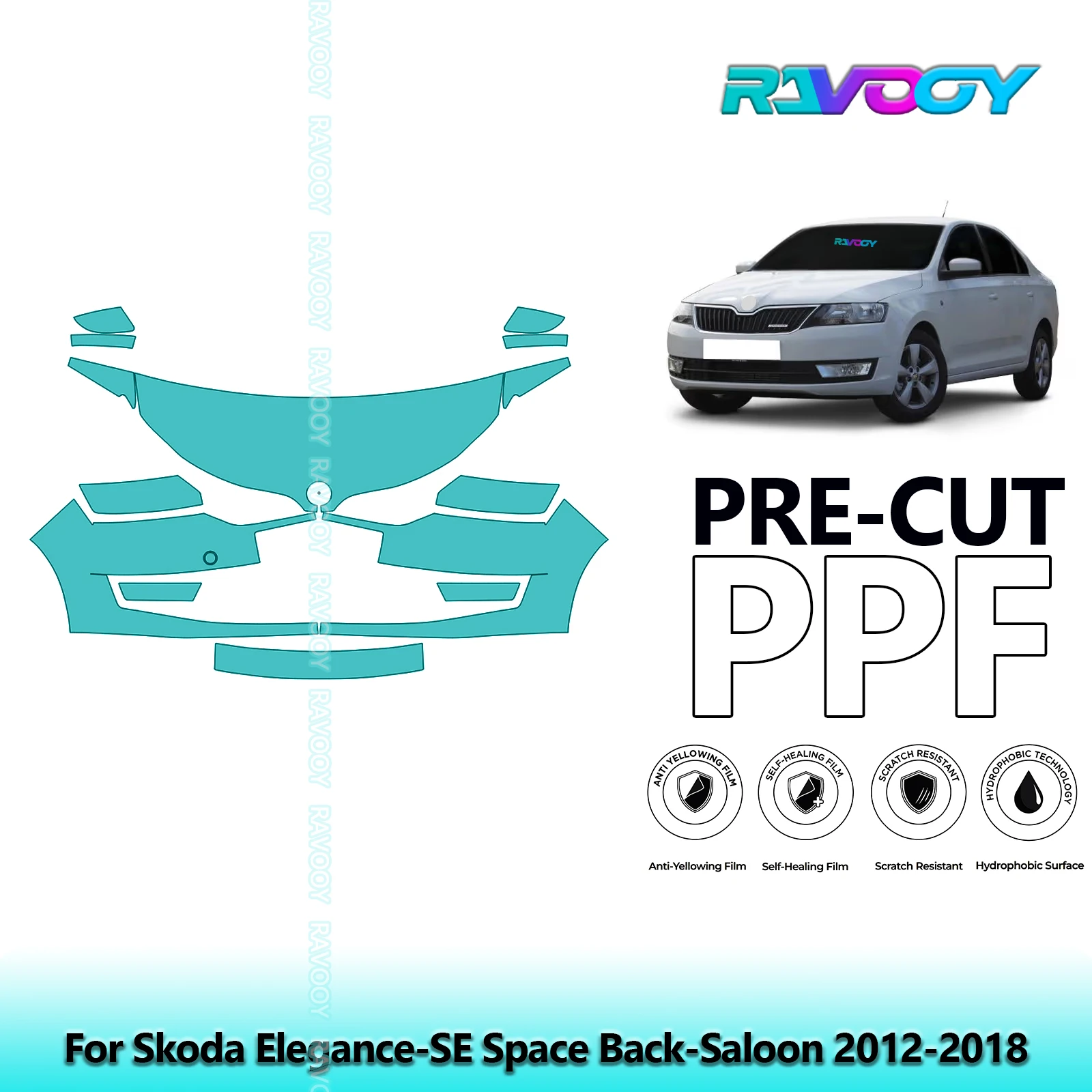 

Car Front Kit Clear Bra Precut PPF Paint Protection Film For Skoda Elegance-SE Space Back-Saloon 2012-2018