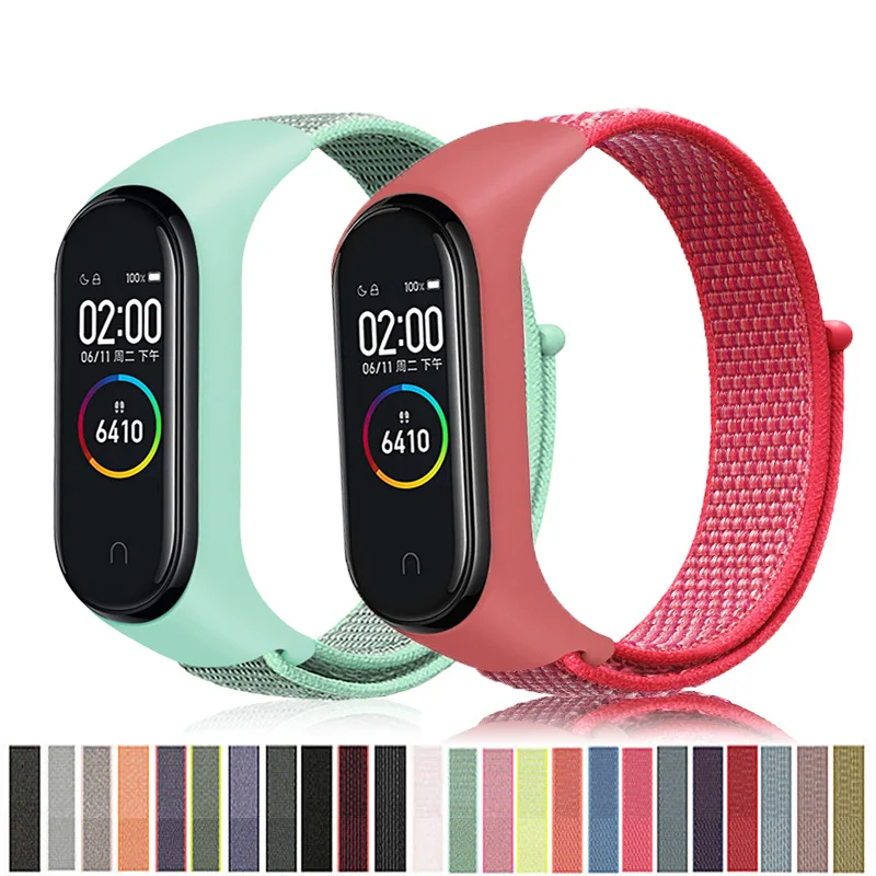 

Nylon Breathable Watchband For Mi Band 7 6 5 4 3 NFC Sport Smart Watch Replace Wristband Pulsera Xiaomi Mi Band 5 Correa Miband7