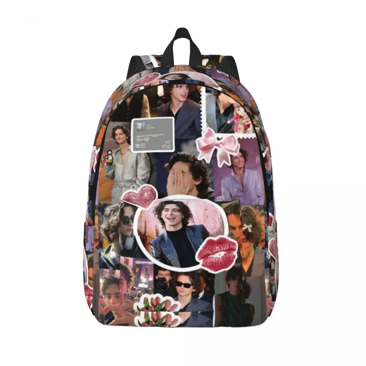 

Timothe Chalamet Backpack for Men Women Teenage High School Hiking Travel Daypack College Canvas Bags with Pocket