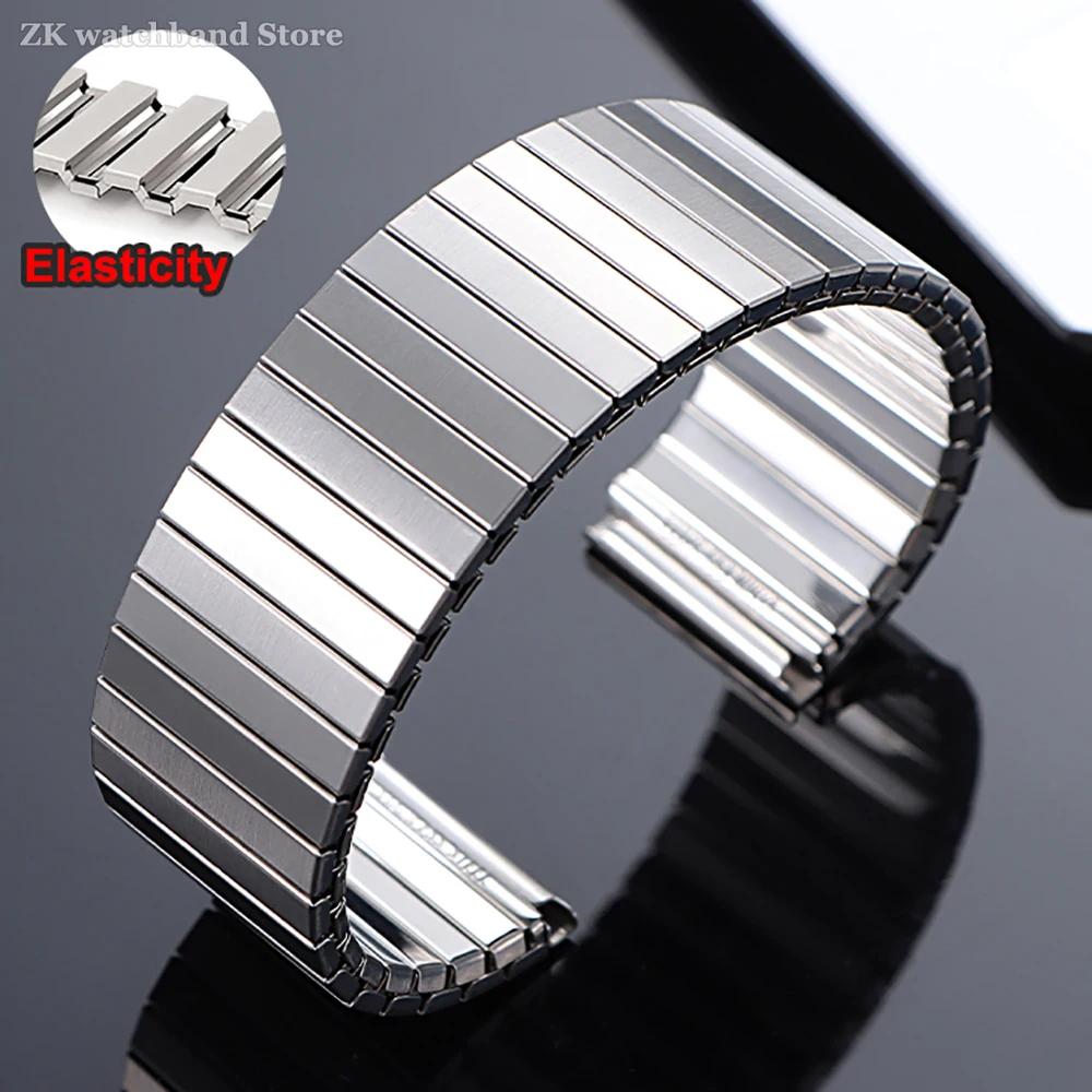 Elastisches Metallarmband für Swatch Uhrenarmband 18/20/22mm Stretch Expansion Edelstahl Uhrenarmband Herren Damen Armband Zubehör